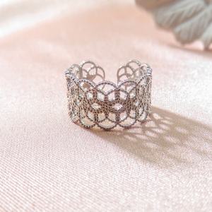 Women's Elegant Open <b>Ring</b> Exquisite Platinum Plated <b>925</b> Sterling <b>Silver</b> Hollow Flower Channel Set Zircon New Fashion Fine <b>Rings</b> - Product Image 3