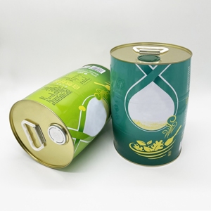 Large Capacity 5L Tinplate <b>Drum</b> Shape Olive <b>Oil</b> Peanut <b>Oil</b> Cans for Storage Canned Food Pet Food & Cookies with Customized Logo - Product Image 4