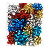 24ct <b>Red</b> Blue Gold Gift <b>Bow</b> Ribbon Star <b>Bow</b> Decorative Plastic Ribbon Christmas Pet Glue Decal <b>Bow</b> - Product Image 5