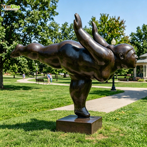 Sculpture de femme corpulente en bronze grandeur nature YouFine, style Botero, <span class=keywords><strong>statue</strong></span> en métal pour jardin extérieur, décoration d'art moderne - Product Image 1