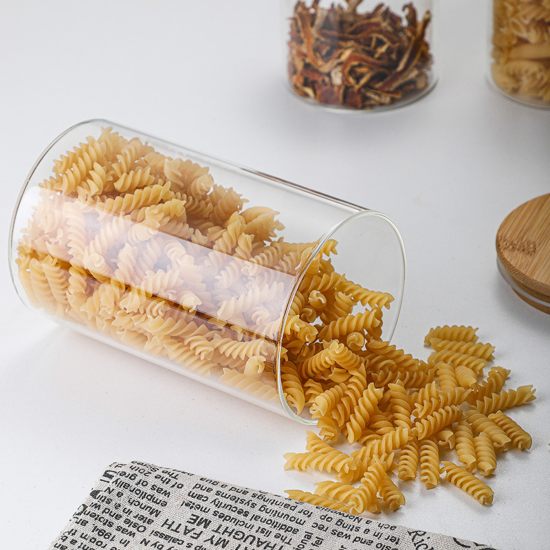 JM Borosilicate Glass Food Storage Containers 100ml~2000ml EOC Europe Sustainable Glas Jars with Lid and Spoon