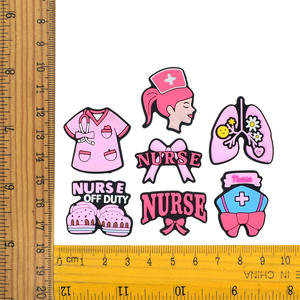 Chaussures créatives et amusantes en PVC pour hommes Accessoires à breloques Jibz Doctor Medical Ambulance Nurse Uniform Band-Aid for Croc Clogs Shoe - Product Image 2