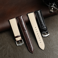 Correa de Cuero Genuino CHARM al por Mayor, 20/22mm, Patrón de Avestruz, Correa Universal para Reloj Inteligente