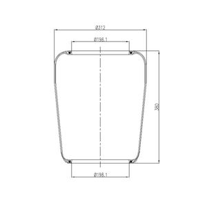 Soufflets, suspension pneumatique adaptés aux ressorts pneumatiques MERITOR 292.0.380 - Product Image 1