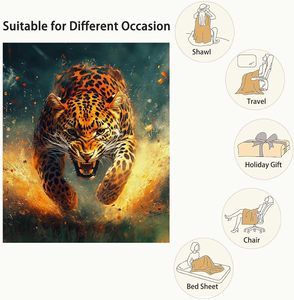 Cheetah Ném Chăn, Sống Động Rừng Phong Cách Động Vật Hoang Dã Chủ Đề Bộ Đồ Giường <span class=keywords><strong>Leopard</strong></span> Thiết Kế, Mềm Lông Cừu Safari Động Vật Hoang Dã Trang Trí Nội Thất - Product Image 5