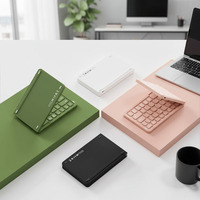 Nouveau clavier sans fil personnalisé, disposition américaine, pliable, avec souris, USB Type-C, certifié FCC/RoHS, design fin pour tablette