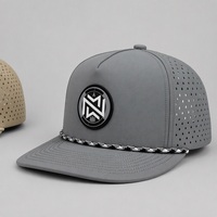 Gorra de Béisbol Impermeable con Logotipo Personalizado, Gorra Transpirable con Corte Láser Perforado y Ajustable para Senderismo y Actividades al Aire Libre