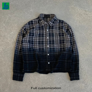 Chemise vintage surdimensionnée personnalisée pour hommes, manches longues, flanelle tendance, 100% coton, chemise brodée avec des patchs - Product Image 1