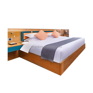 Custom Contemporary Hotel Guest Room Set King Bed with Upholstered <b>Headboard</b> Wood Nightstand Shelf Youth Hotel Project Furniture - Product Image 1