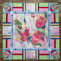 Juego de Mahjong Americano de Lujo con Diseño Floral Moderno y Vibrante, Piezas de Acrílico con Diseño de Grullas Dibujadas a Mano, Ideal para Fiestas de Chicas
