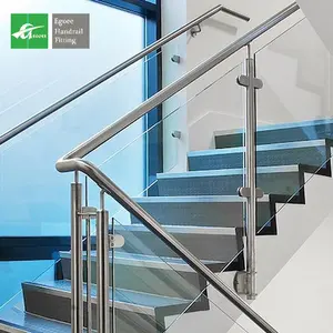 Modernes Edelstahl glas geländer für Treppen-/Edelstahl treppen handlauf hersteller