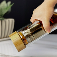 Bouteille en verre à Double paroi de 16oz, avec infuseur à thé, pour le thé et l'eau, de haute qualité