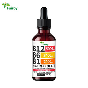 Gotas de Complejo Vitamínico B Listas para Enviar, Suplemento Líquido de Alta Potencia con B12, B6 y <span class=keywords><strong>B1</strong></span> para Adultos, Apoyo Nutricional Dietético - Product Image 1