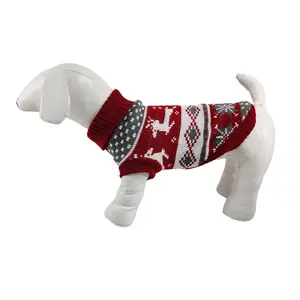 Fabrik Weihnachten Elch Stil Hunde pullover gestrickte Hunde kleidung