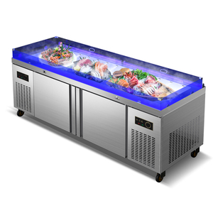Réfrigérateur de présentation de fruits de mer et de poissons en acier inoxydable à double température, à économie d'énergie, fourni par l'usine - Product Image 1