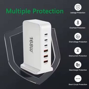 US EU AU UK <b>Plug</b> 168W GaN Fast Charger 3 USB 3 Type C Desktop Charging Station 3A+3C Power <b>Adapter</b> for Tablet Laptop Phone - Product Image 5