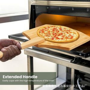 Bamboo Pizza Pan 12 Inch Wooden Baking Tray For Home Pizza Bread <b>Steak</b> Cooking Simple Style Natural Color - Product Image 4