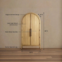Armoire de chambre de luxe en chêne Sovereign Modern American Heritage, à 2 portes cintrées cannelées, ensemble de placard pour vêtements