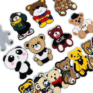 カスタム卸売 動物 クマ アイロン接着 シェニール刺繍ワッペン タオルパッチ 衣類・帽子・バッグ用 - Product Image 5