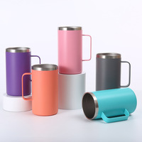 Gobelet isotherme minimaliste en acier inoxydable de 24 oz avec couvercle coulissant magnétique, double paroi, pour café, eau, bière, voyage