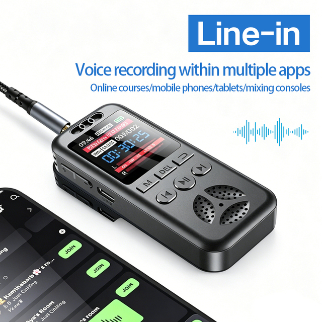 8GB 16GB 32GB Digital Audio Voice Recorder MP3 Player Long Standby Voice Activated Mini Recording Pen Built-in HD M