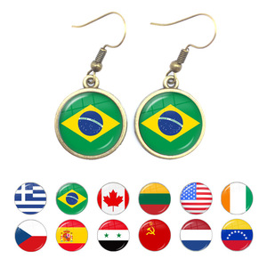 Pendientes de Aleación con Diseño de Bandera Nacional, Inspirados en la Bandera Canadiense/Sovietica/Italiana, Éxito de Ventas Transfronterizo, para Primavera - Product Image 2