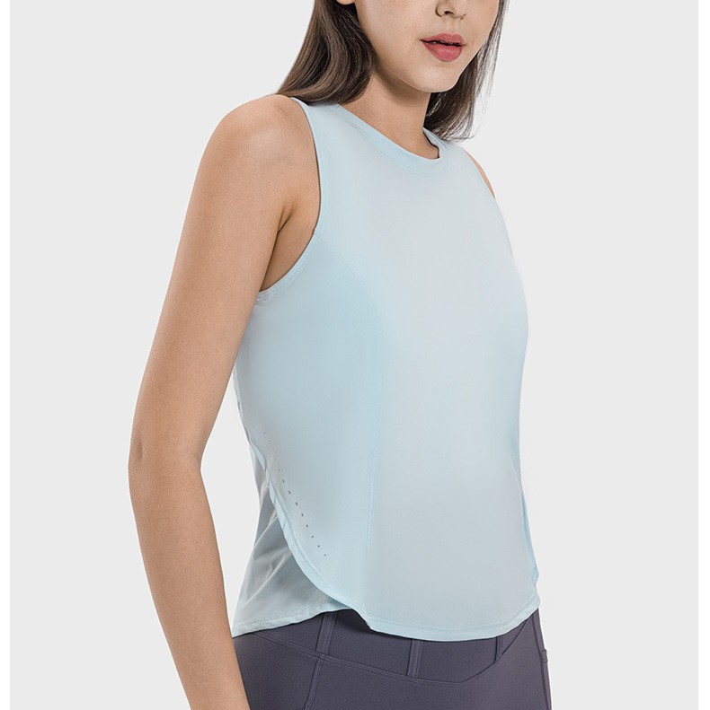 Women Yoga Nylon Lightweight Stretch Sports Top Sleeveless Loose Fitness Gym 2025 Workout Cross Back Breathable Crop Tank Top