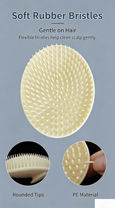 Hot Sale Wash Comb Shower <b>Head</b> Skin Care Cleaner Silicone <b>Massager</b> Shampoo Brush - Product Image 3