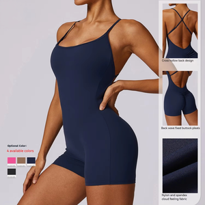 Body de una pieza ligero con tirantes cruzados para mujer, ideal para verano, gimnasio, yoga, correr y uso casual. - Product Image 2