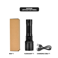 Lampe torche LED haute puissance et haute qualité, certifiée IP65, corps en alliage d'aluminium rechargeable, pour le camping et la randonnée en extérieur