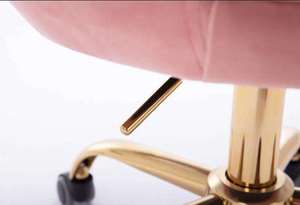 Silla de <span class=keywords><strong>Oficina</strong></span> Giratoria de Terciopelo <span class=keywords><strong>Rosa</strong></span>, con Ruedas Doradas, Popular como Silla de Maquillaje, Directo de Fábrica - Product Image 6