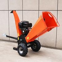 Broyeur de bois mobile à essence 15 CV 420 cm³ homologué CE, attelable à un VTT, déchiqueteur de branches d'arbres, broyeur de bois monté sur remorque