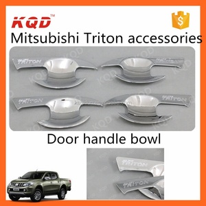 Nuevo Diseño de Manija de Puerta Cromada con Etiqueta Roja, Inserto de Manija de Puerta Triton para Accesorios Mitsubishi Triton L200 2016 - Product Image 4