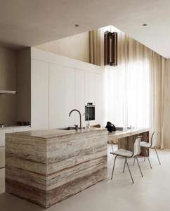 天然ティラミス トラバーチン スラブ 高級ホテル アパートメント ヴィラ インテリア壁 キッチン エレガント プレミアム - Product Image 4