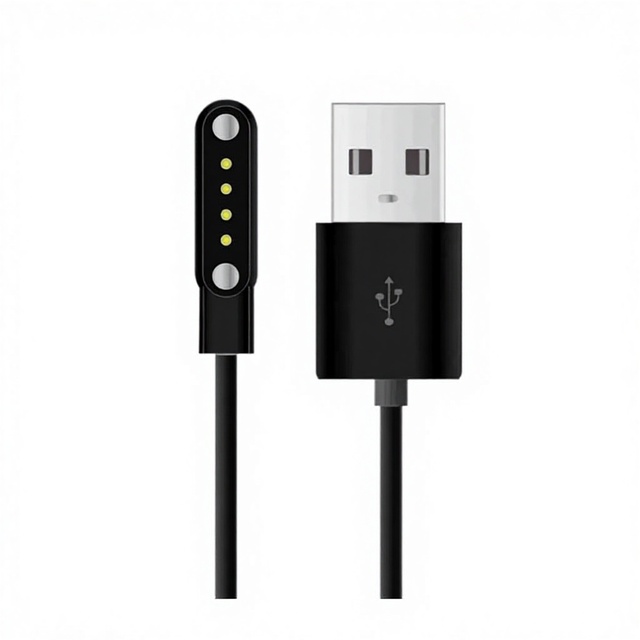4-Pin 7.62mm Smart Watch Charging Cable for Children's Watch with USB-A Fast Charging & Data Transfer Adapter