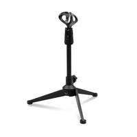Support de microphone sans fil portable de bureau mini, trépied pliable avec support de micro réglable en plastique durable