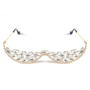 Women's Crystal Geometric Fashion <strong>Glasses</strong> Rhinestone Sun <strong>Glasses</strong> Decor <strong>Prism</strong> Shades - Product Image 2