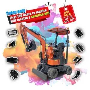 Free Shipping Hot Sale 1200kg Mini Hydraulic Excavator Farm Mini Digger Mini Pilot Small Wheel Excavator 1.2 Ton