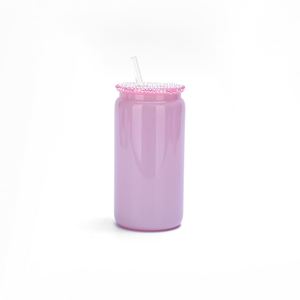 Nuevas Tapas Coloridas a Prueba de Derrames, Tapas de Repuesto con Pedrería para Latas de Cerveza de 16 oz, Tapas Acrílicas Coloridas con Pedrería para Latas de Vidrio de 16 oz - Product Image 5