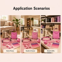 Set de Pilates y Yoga 8 en 1, Kit de Gimnasio en Casa, Anillo de Pilates, Bandas de Ejercicio, Pelota, Correa de Estiramiento, Calcetines, Equipo Completo de Entrenamiento Físico para Mujeres
