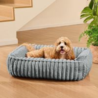 Lits pour chiens modernes et luxueux lavables, en tissu moelleux, pour chiens et chats de petite/moyenne taille, avec fond antidérapant, forme rectangulaire, lit apaisant pour dormir