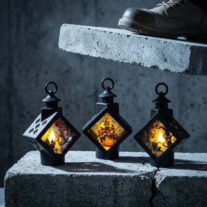 Decoración Popular de Halloween, Luz LED, Lámpara de Vela con Forma de <span class=keywords><strong>Fantasma</strong></span>, Estilo Chino Moderno con Diamantes, para Decoración de Mesa de Fiesta, Regalo - Product Image 2