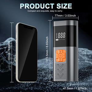 מדחס אוויר חשמלי אלחוטי רב תכליתי, משאבת אוויר מיני ניידת 150Psi עם תאורת LED לניפוח צמיגי רכב ואופנוע - Product Image 6