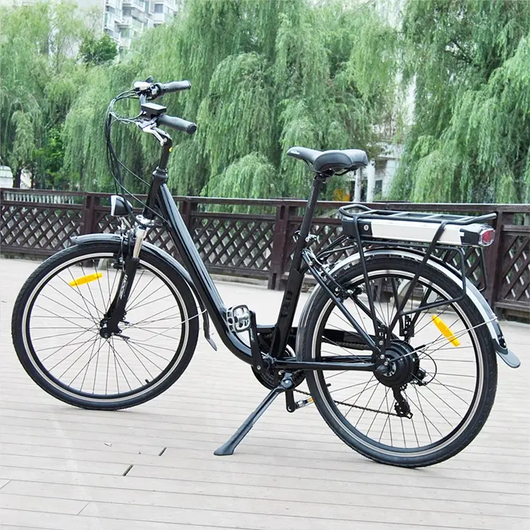 Sepeda elektronik Mini 250W dewasa, sepeda jalan kerikil sepeda listrik Urban 36V 10ah Ebike kota kerikil komuter Eropa