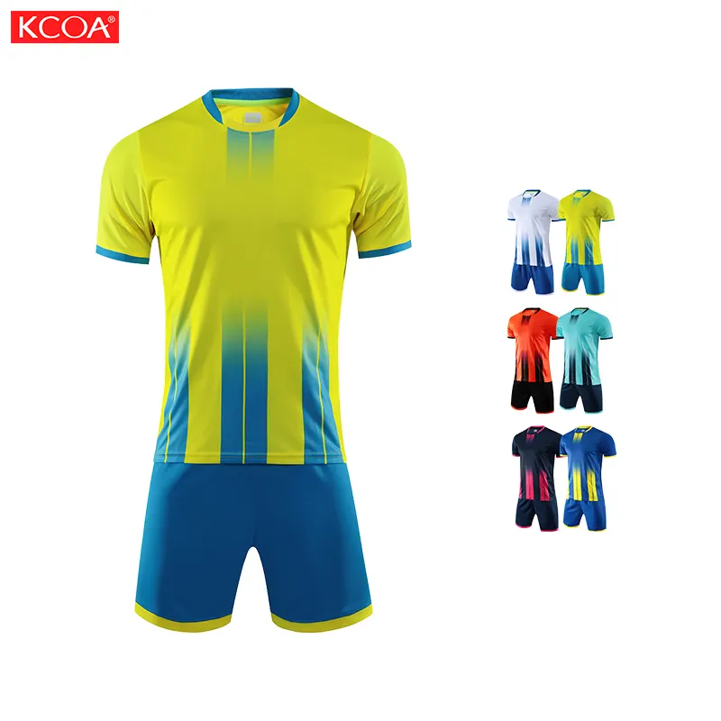 KCOA Ready to Ship Full Set Cheap Price Blank Club Soccer Uniform Football T-Shirts