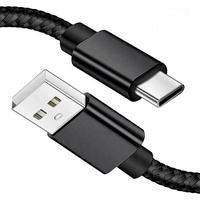 Kabel data pengisi daya cepat, 1m, 2m, kabel data USB kepang nilon.