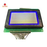Modul LCD 128*64 Dot-Matrix STN Film Biru Negatif LCM KS108B 8080 Paralel 5V Lampu Latar LED Putih SMG12864A2