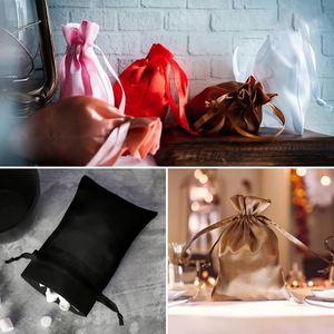 Wholesale Candy Jewelry <b>Dice</b> Collection Wedding Gift Baby Shower Decoration White Satin Drawstring <b>Bags</b> - Product Image 5