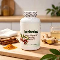 Capsules de complexe de berbérine en marque privée OEM, cannelle de Ceylan, chrome, curcuma, 240 capsules végétariennes, complément alimentaire