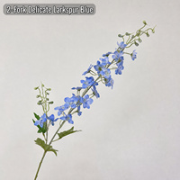 HGA Branche de fleurs artificielles de delphinium à 2 tiges, rose et bleu, style naturel fait main, durable pour la décoration de la maison et de mariages